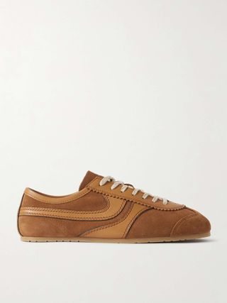 Leather-Trimmed Suede Sneakers