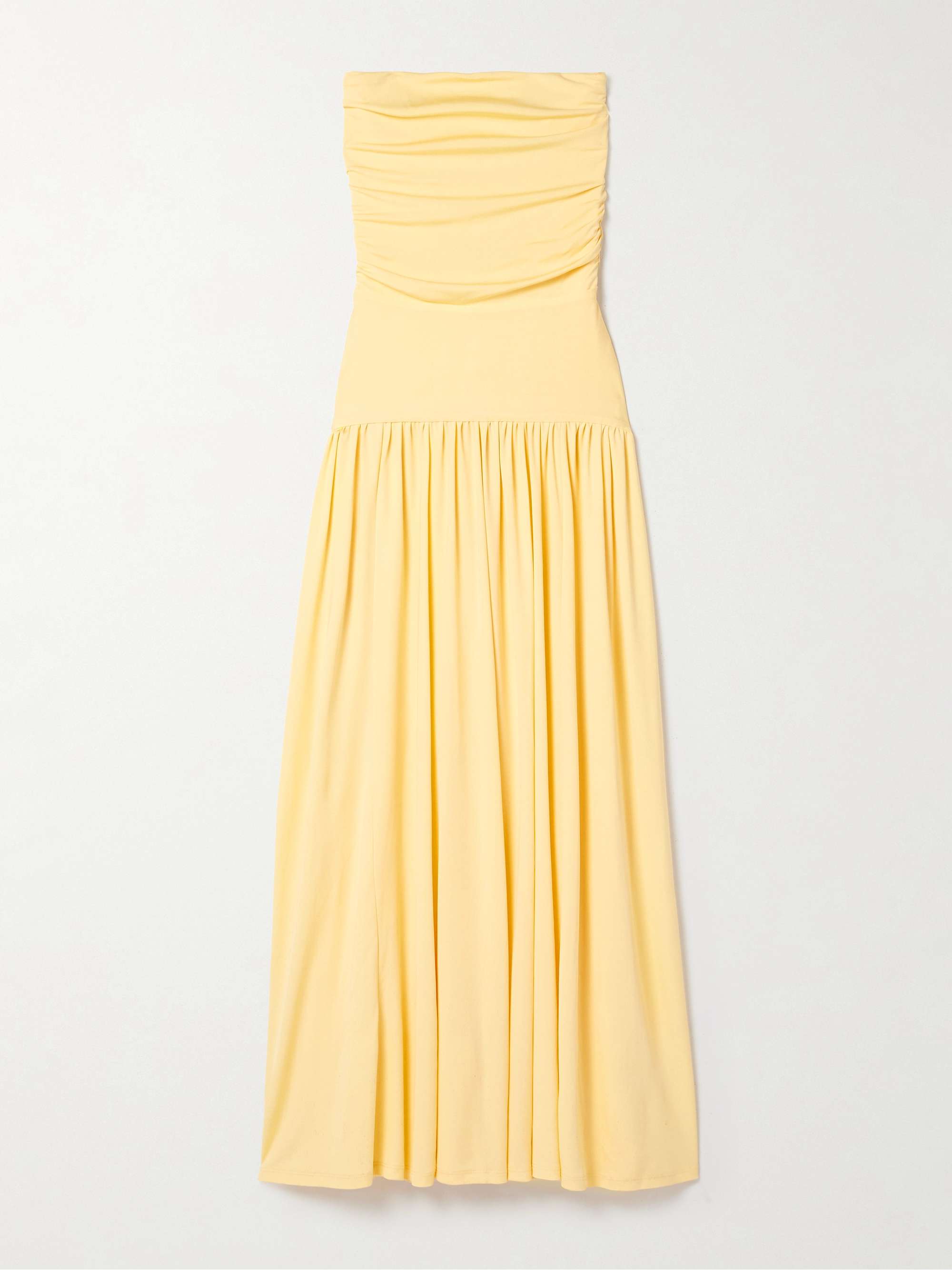 Mariana Strapless Gathered Jersey Maxi Dress