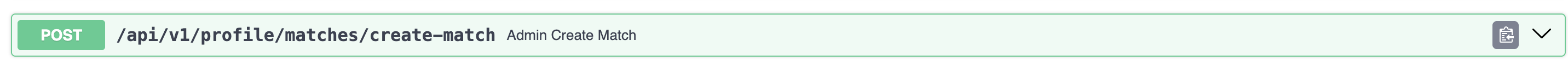 Screenshot of the match endpoint used to force user matches