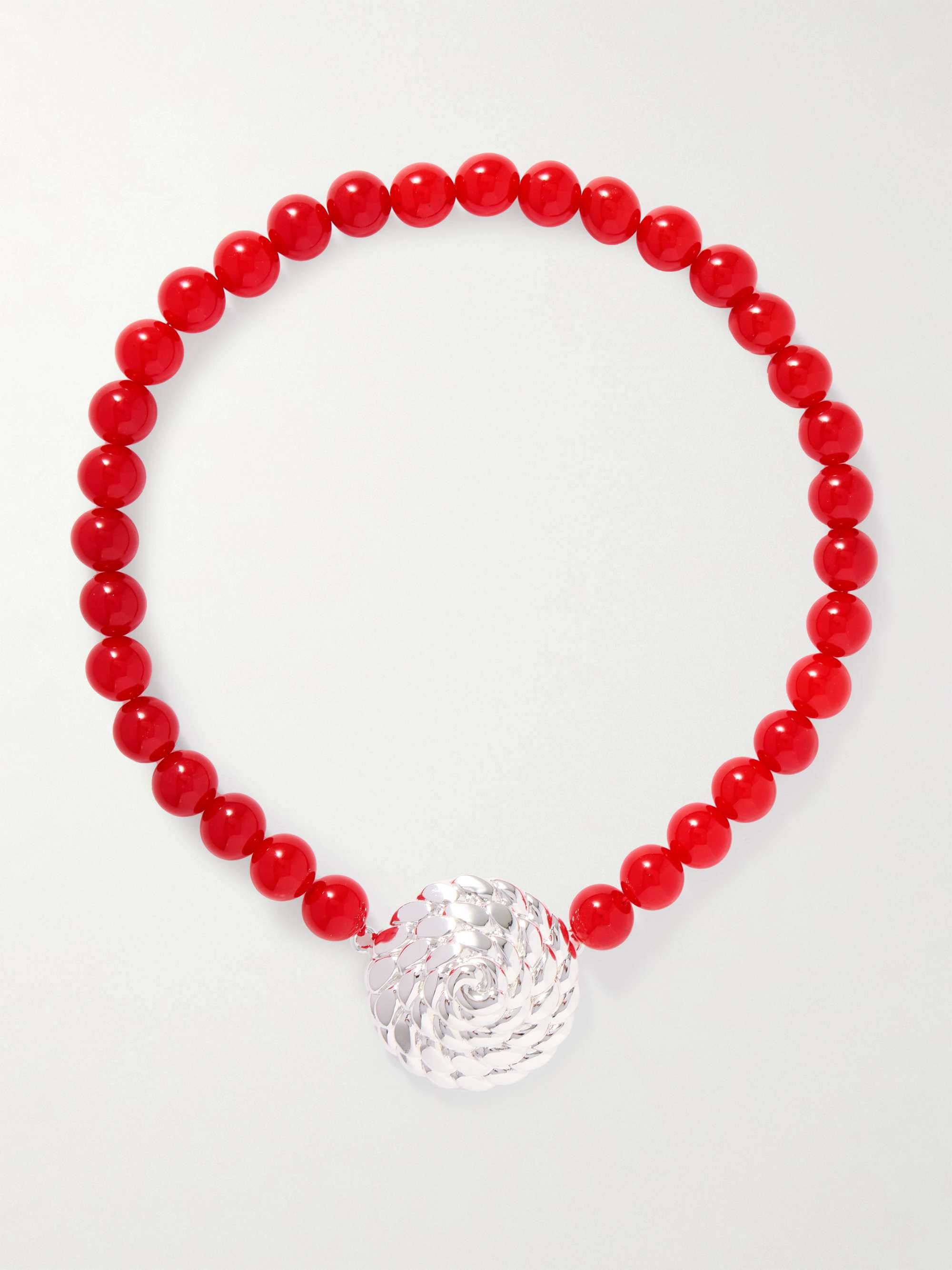 Silver-Tone Resin Necklace