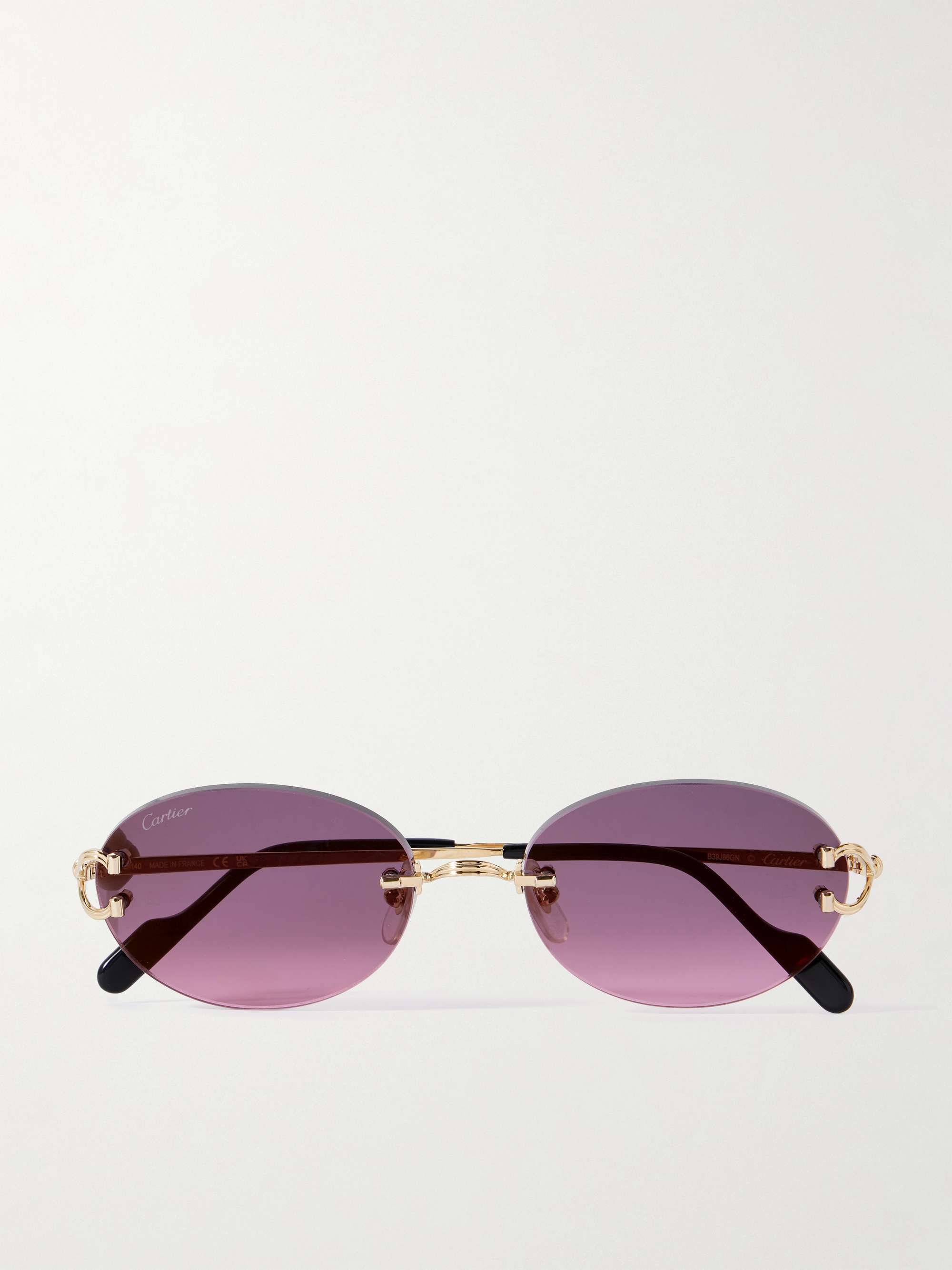 Rimless Round-Frame Gold-Tone Sunglasses