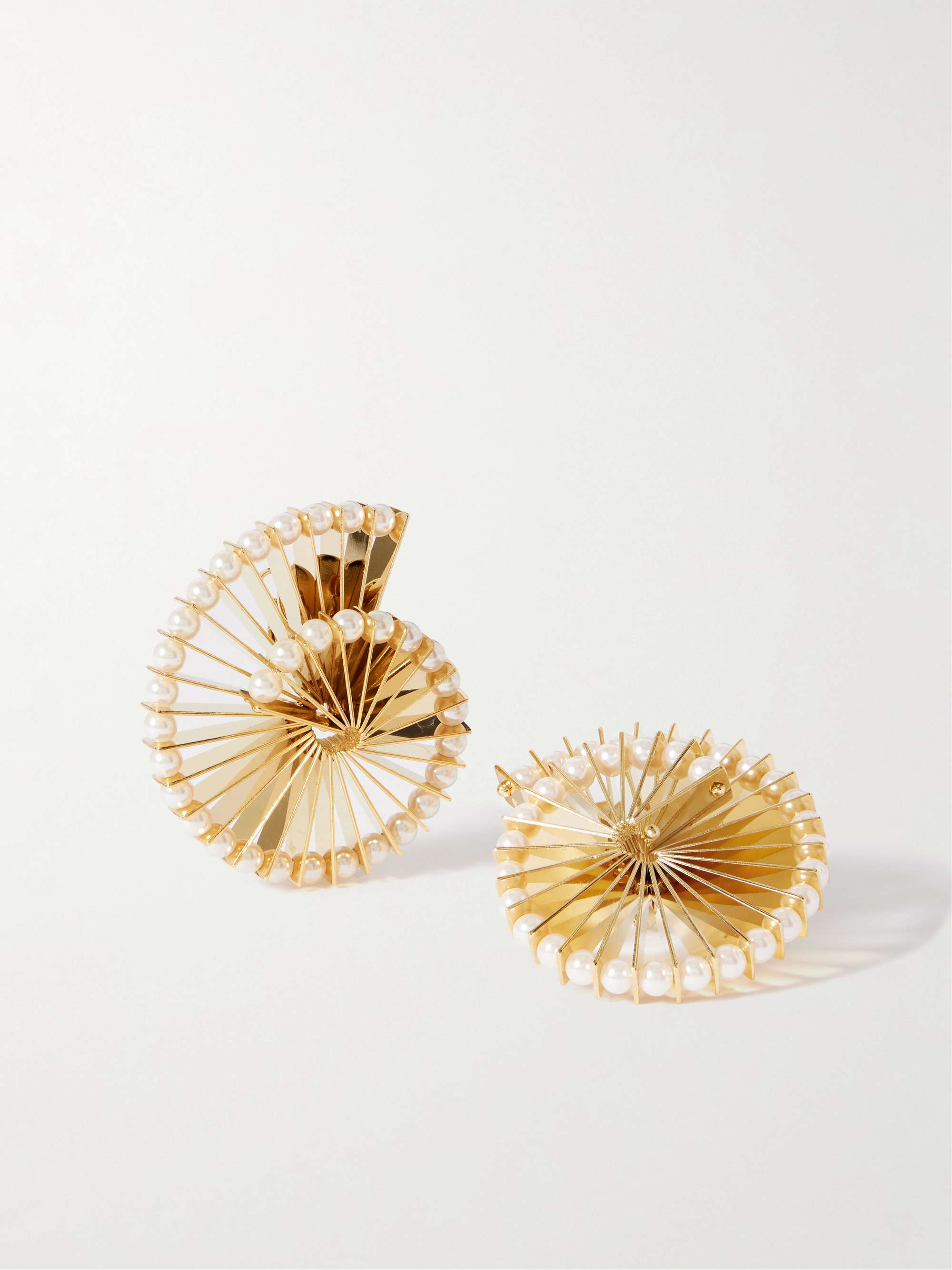 Gold-Tone Faux Pearl Earrings