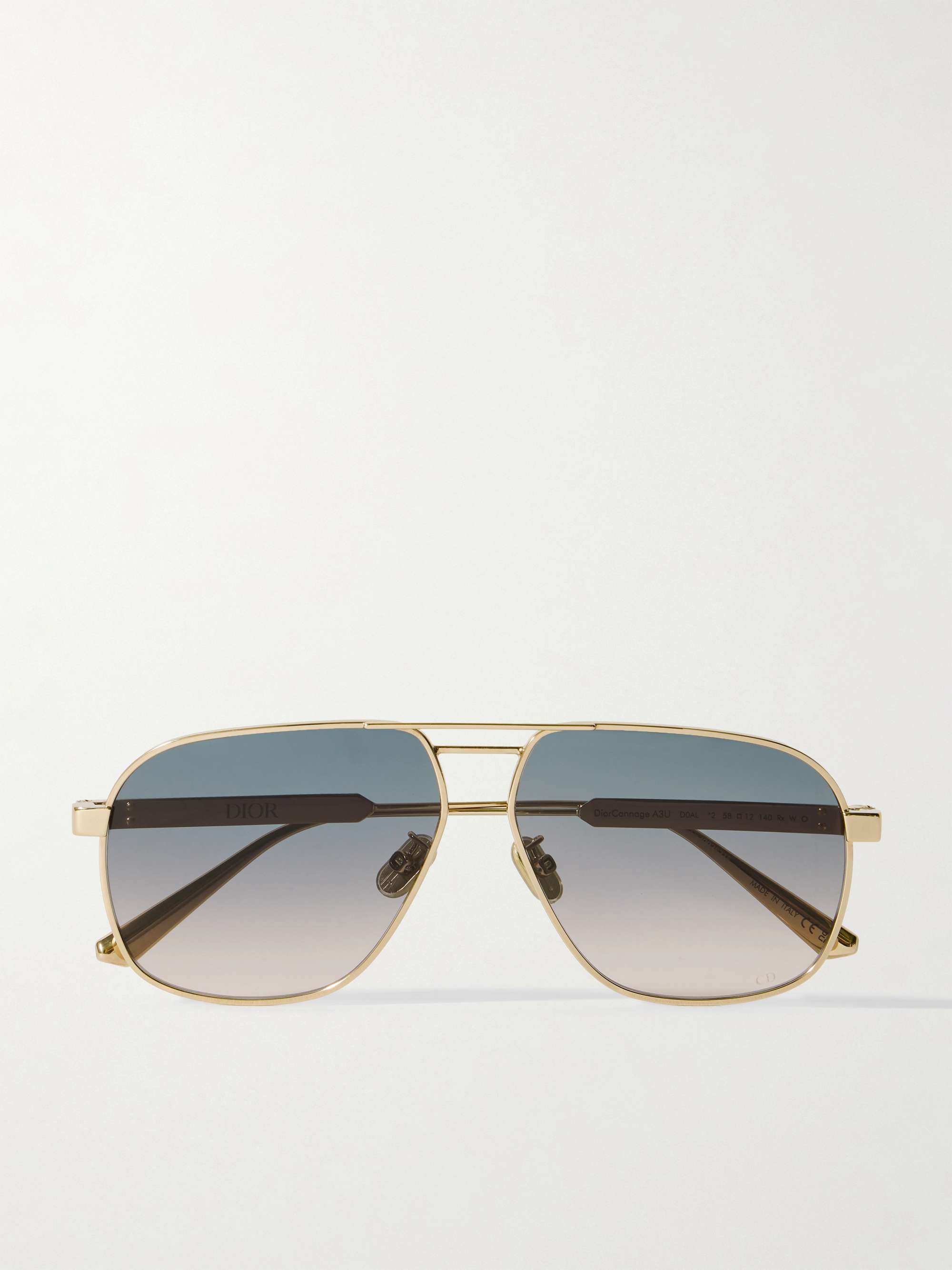 Diorcannage A3u Aviator-Style Rose Gold-Tone Sunglasses