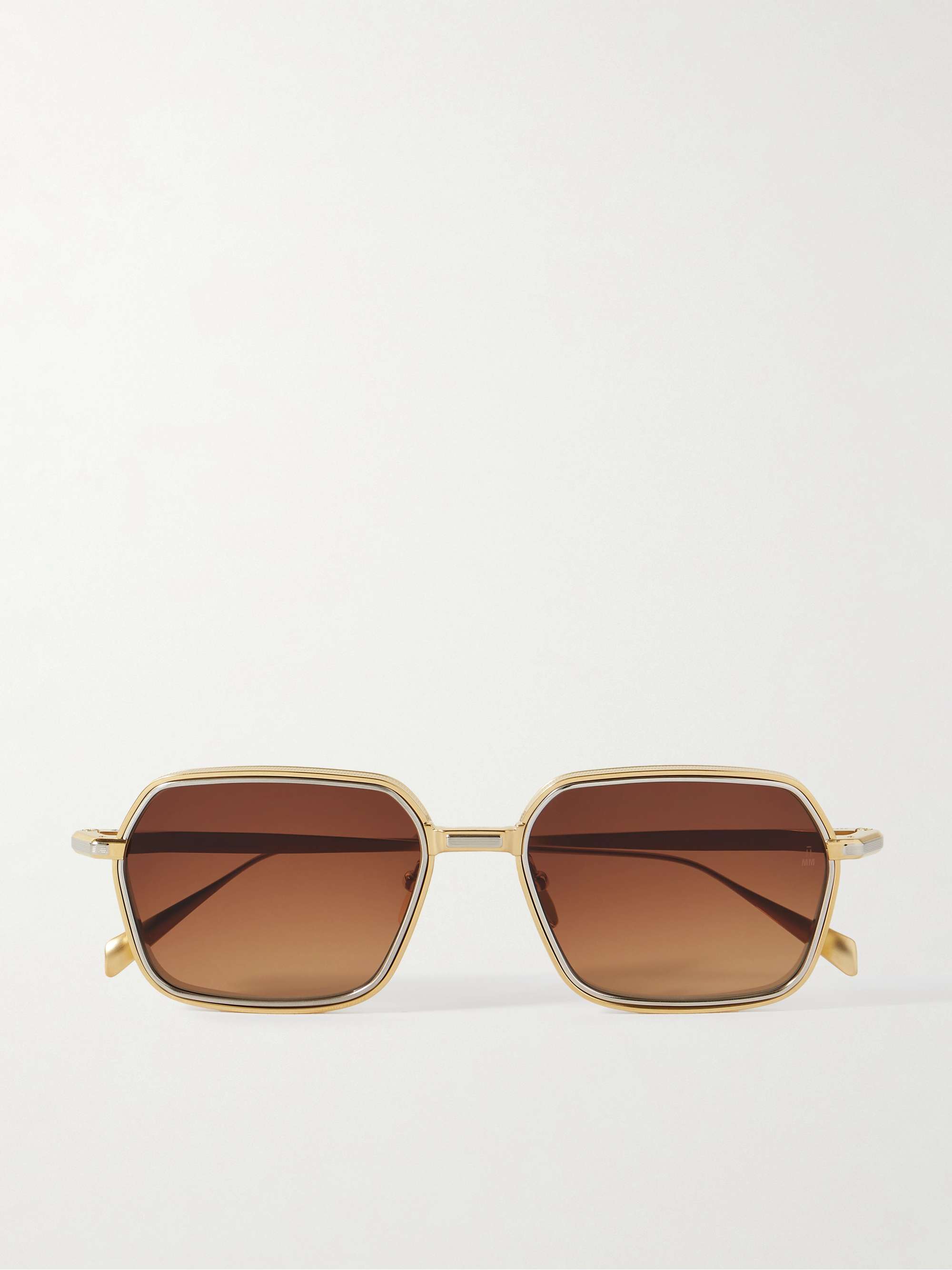 Admiral Square-Frame Two-Tone Titanium Sunglasses