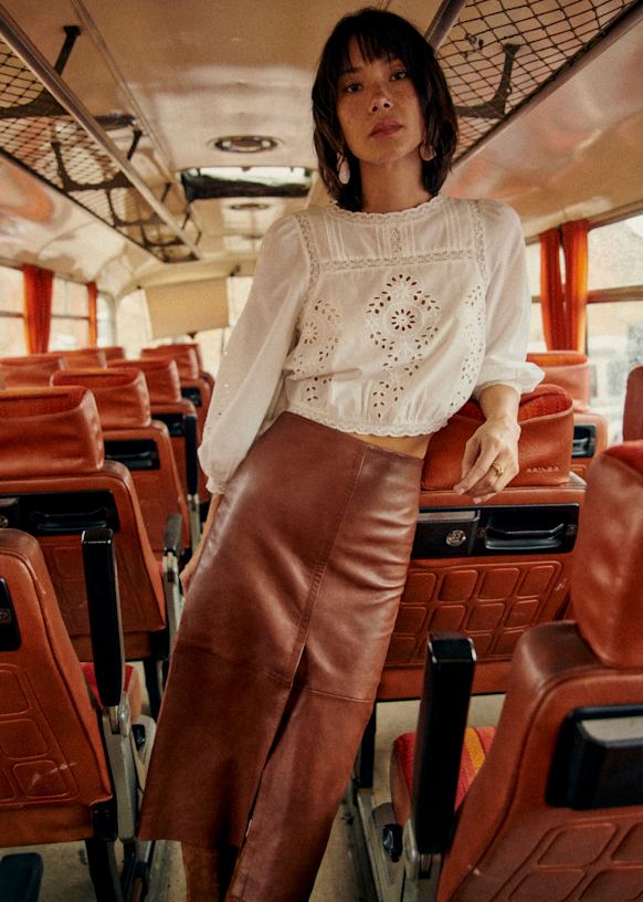 Eloane Skirt - Chestnut Brown - Sézane