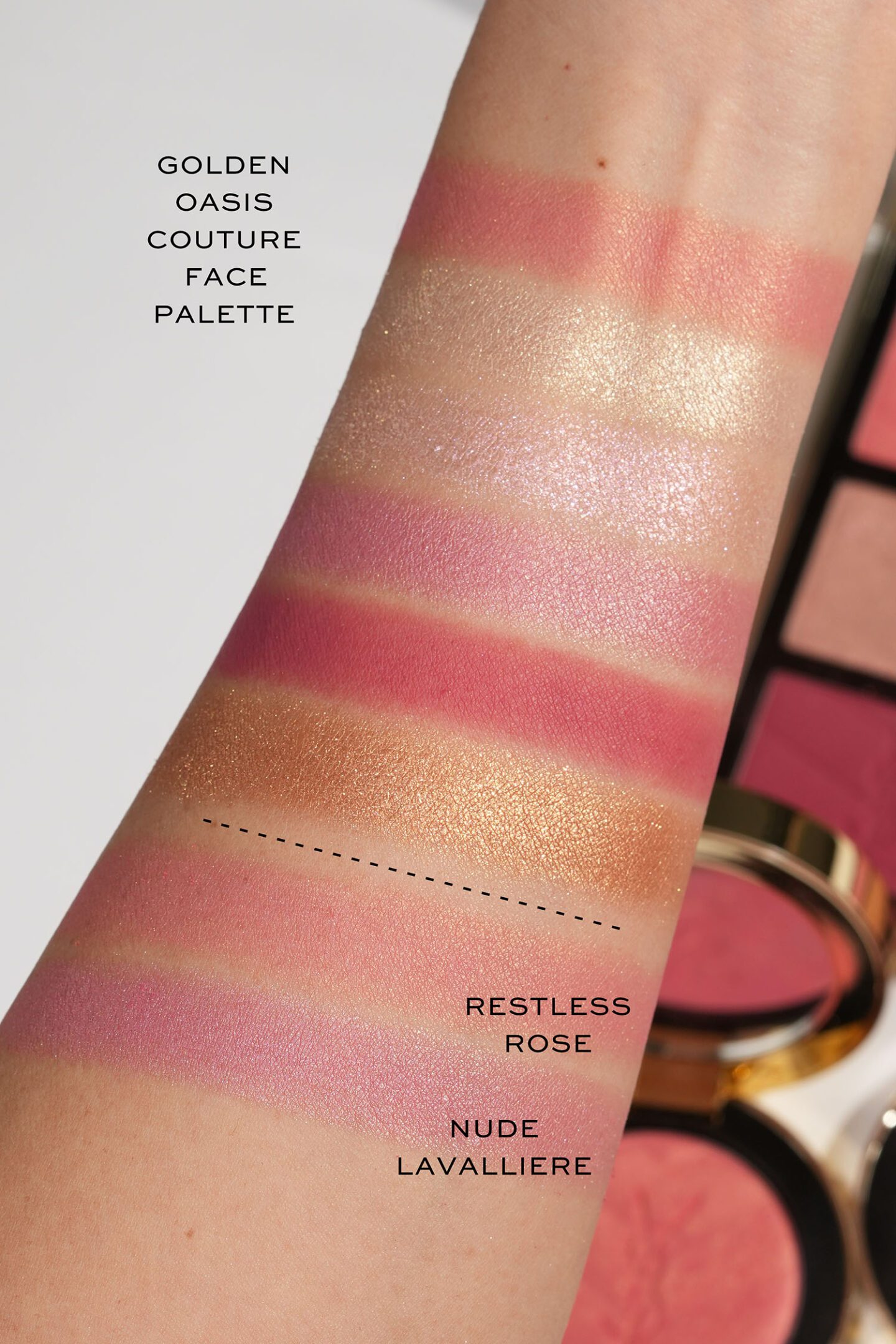 YSL Beauty Holiday 2025 Golden Oasis Palette swatches