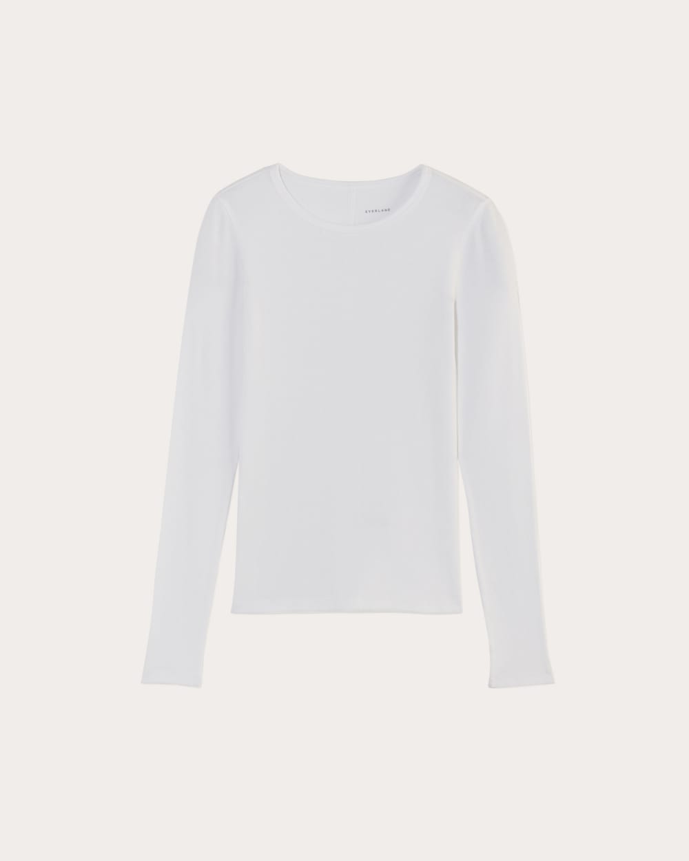 The Luxe Rib Long-Sleeve Crew | White - Xxs