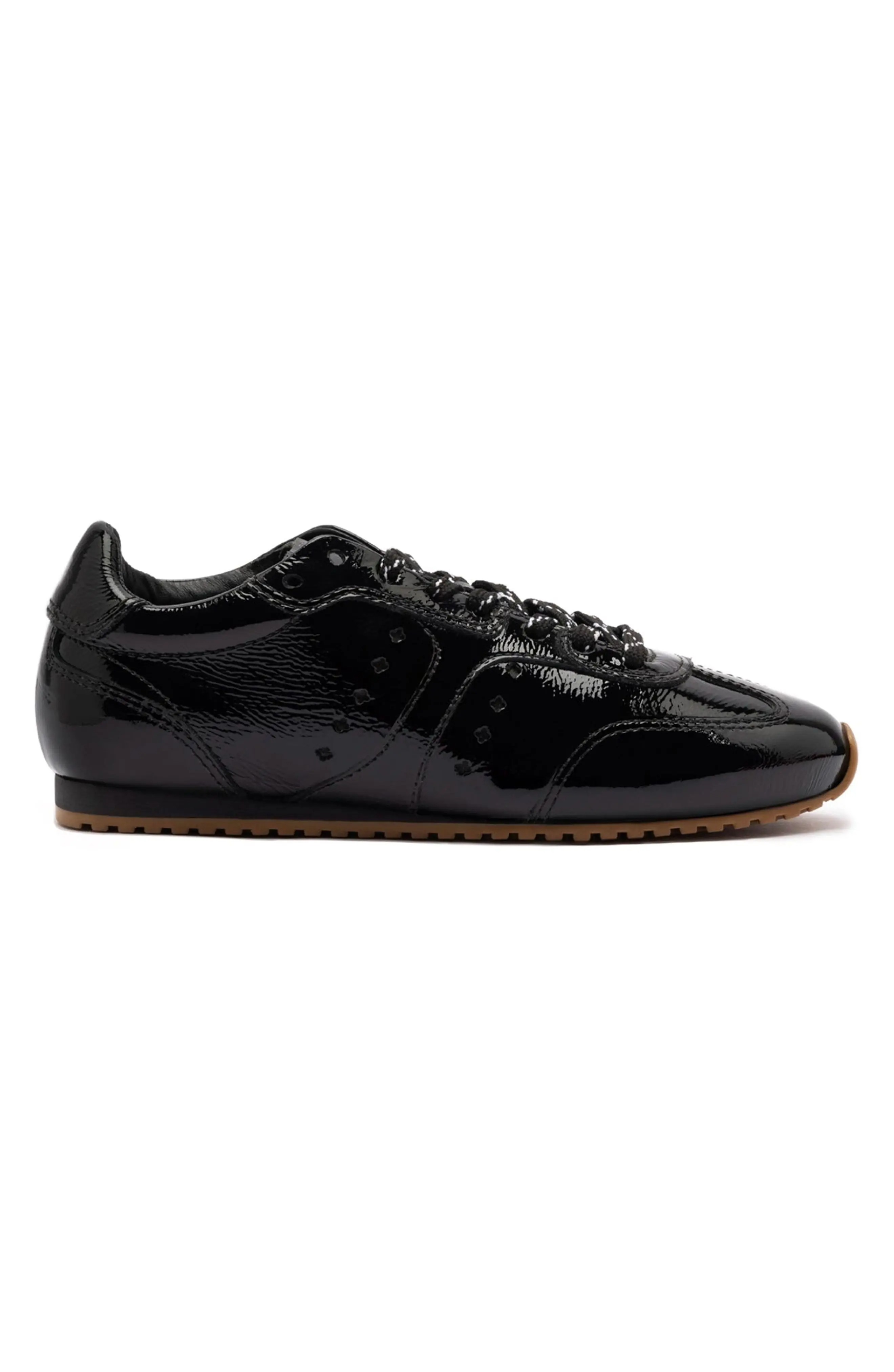 Larroud&eacute; Stella Sneaker in Black Patent Leather