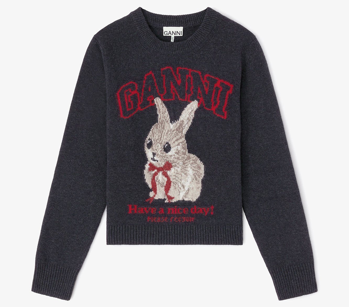 GANNI Wool Graphic Sweater