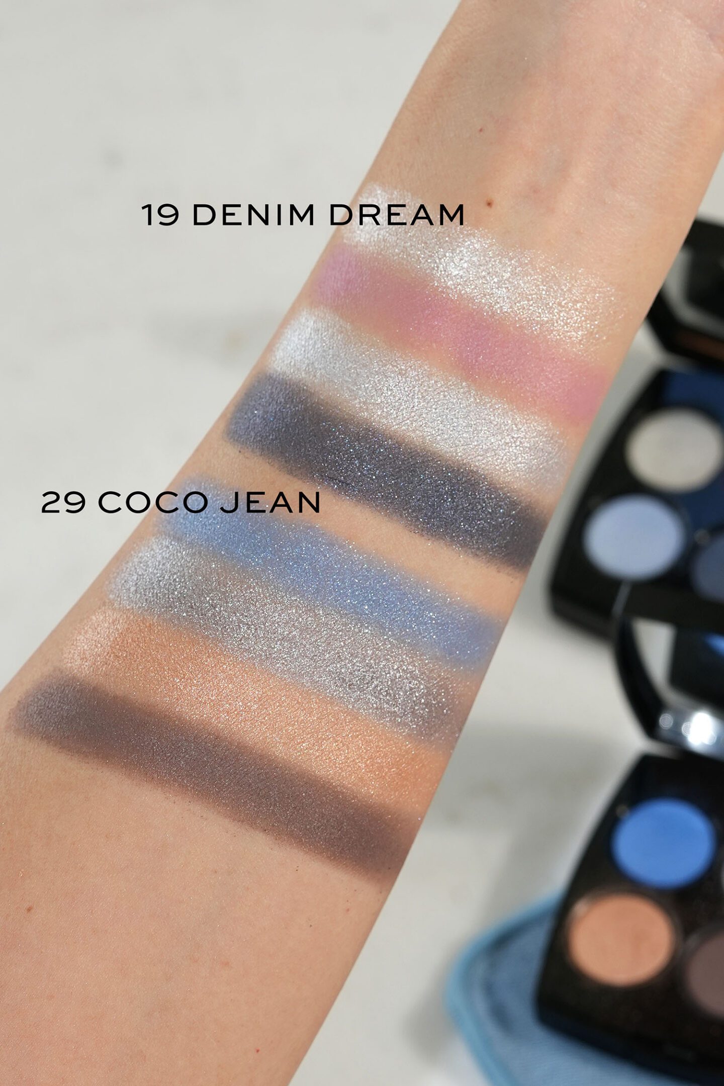 Chanel Denim Les 4 Ombres Eyeshadow Palettes Denim Dream and Coco Jean