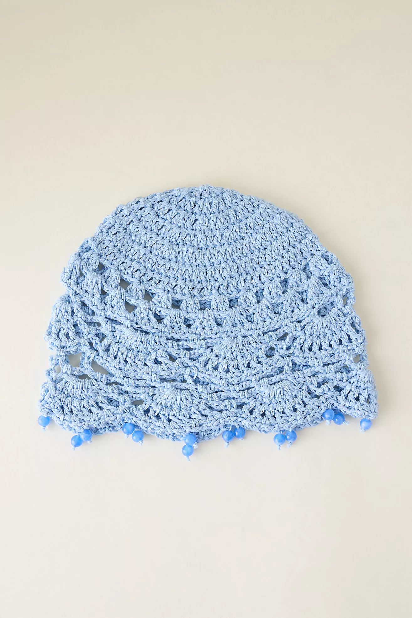 Crochet Beaded Skull Cap